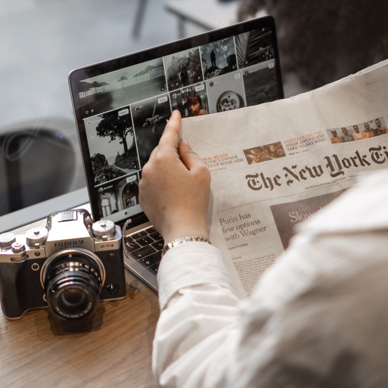Satyameva regional journalists analyzing live reports with tablets and printing setups